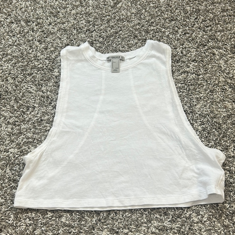 Forever 21 white workout tank top